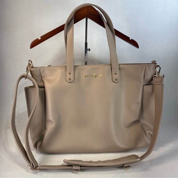 White Elm Handbags - White Elm Aquila Tote Bag Taupe Laptop Bag Travel W/ Padded Crossbody Strap